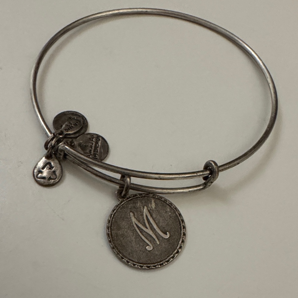 Alex and Ani Sliver Initial “M” Charm Bracelet | Adjustable | Boho Minimalist